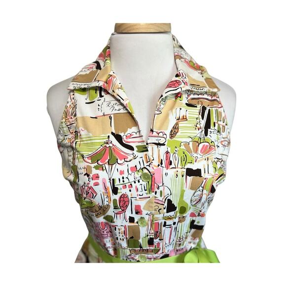 Sag Harbor Womens Dress 8 Retro Italian Cafe Sleeveless A-Line Vacation - Picture 3 of 8